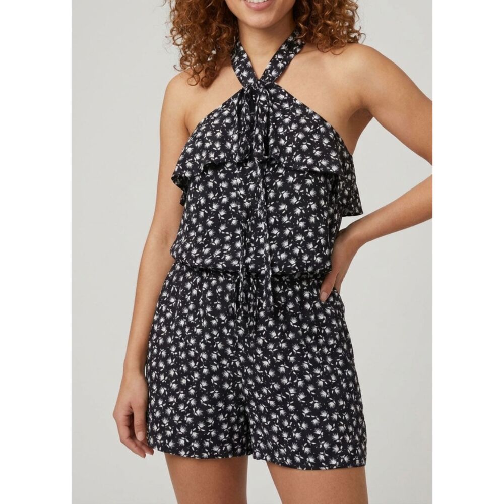 LOFT Bluebell Floral Halter Neck Sleeveless Shorts Romper Women's Size XS